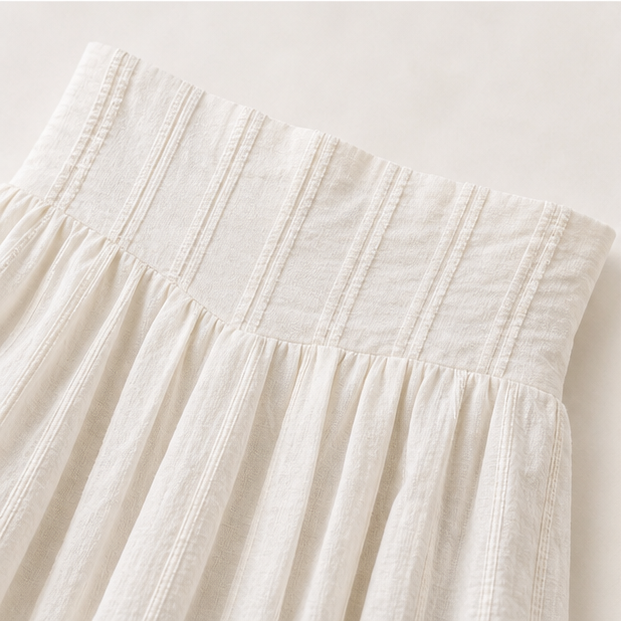 Jacquard Pleated Midi Skirt