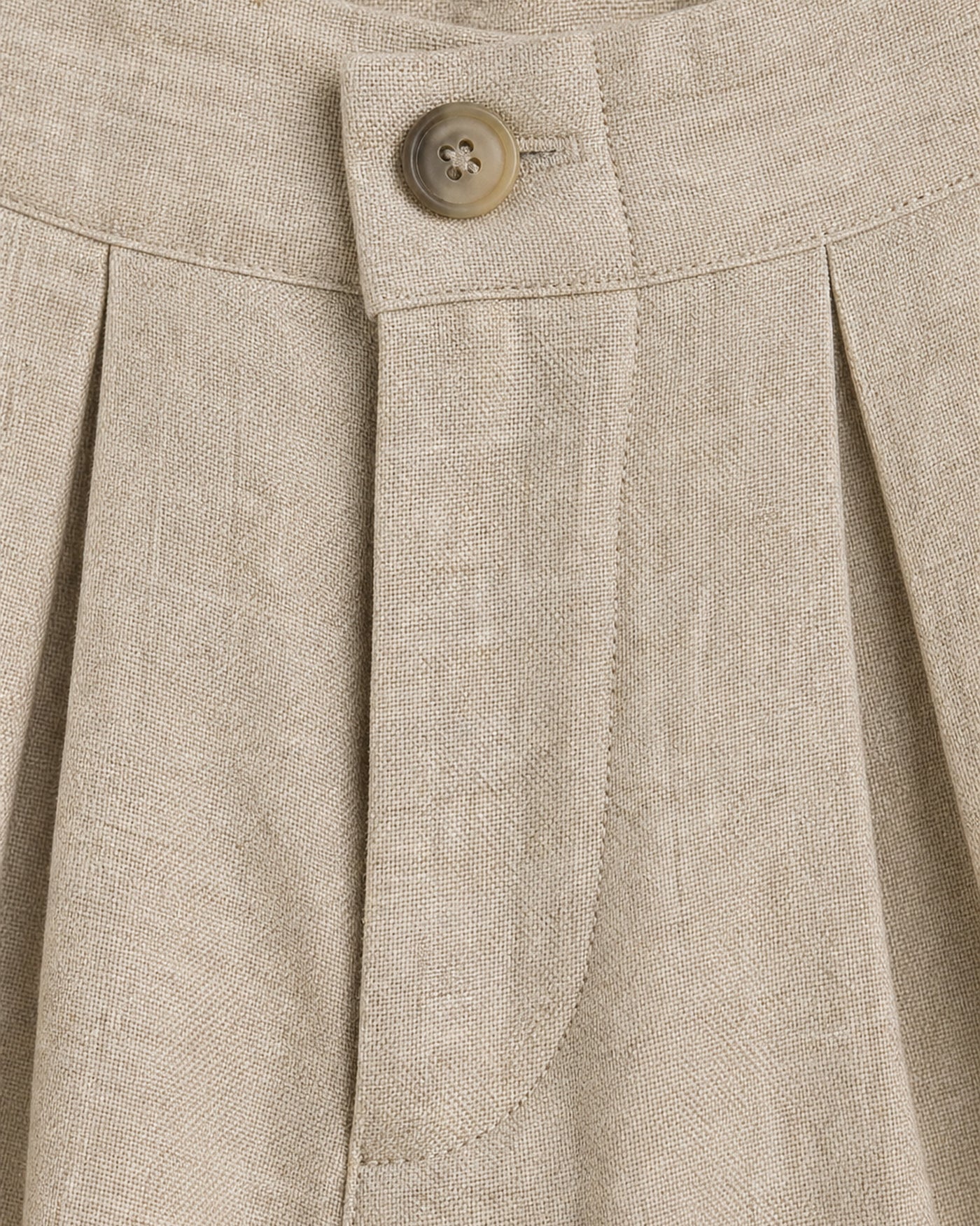 Pleated Linen Shorts
