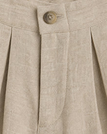 Pleated Linen Shorts