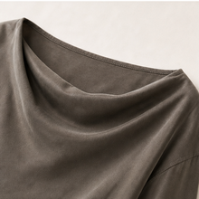 Cupro Cowl-Neck Long-Sleeve Top