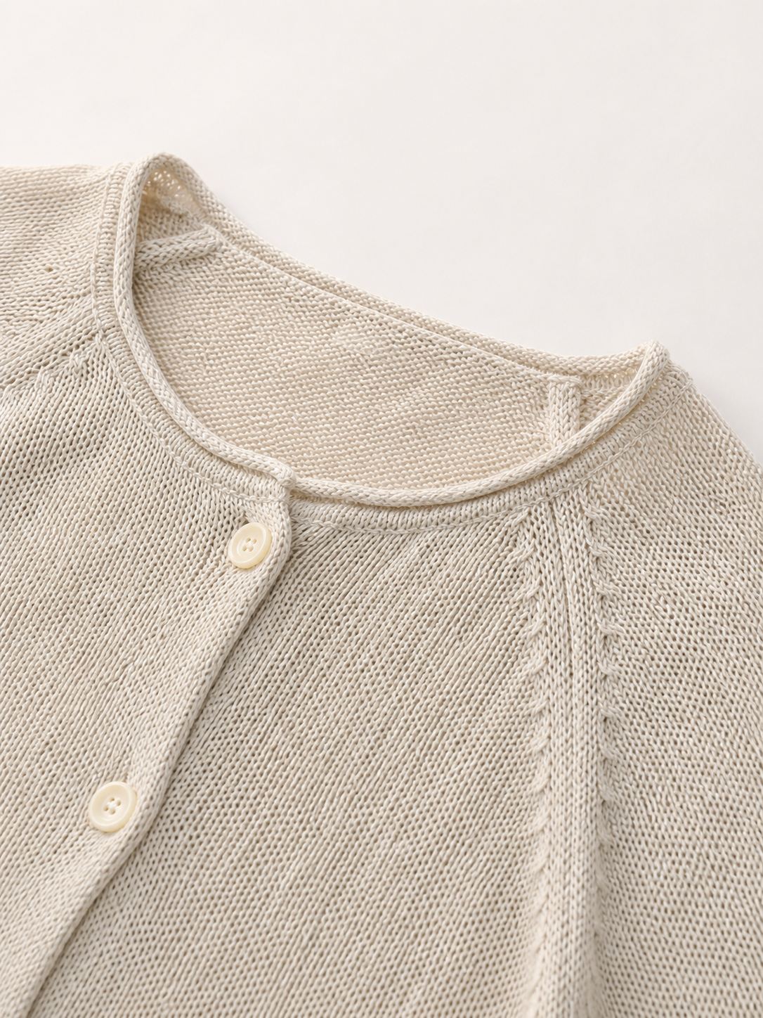 Linen Raglan Knit Cardigan