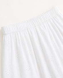 White Eyelet Lace Midi Skirt