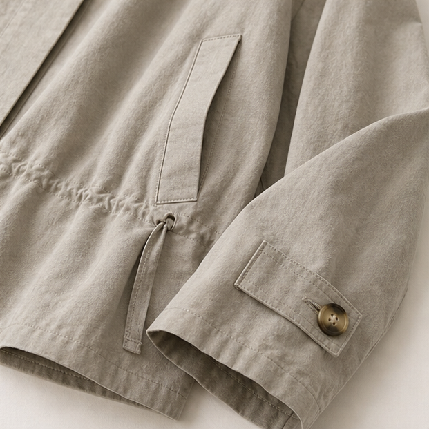 Stand-Collar Lyocell Trench Jacket