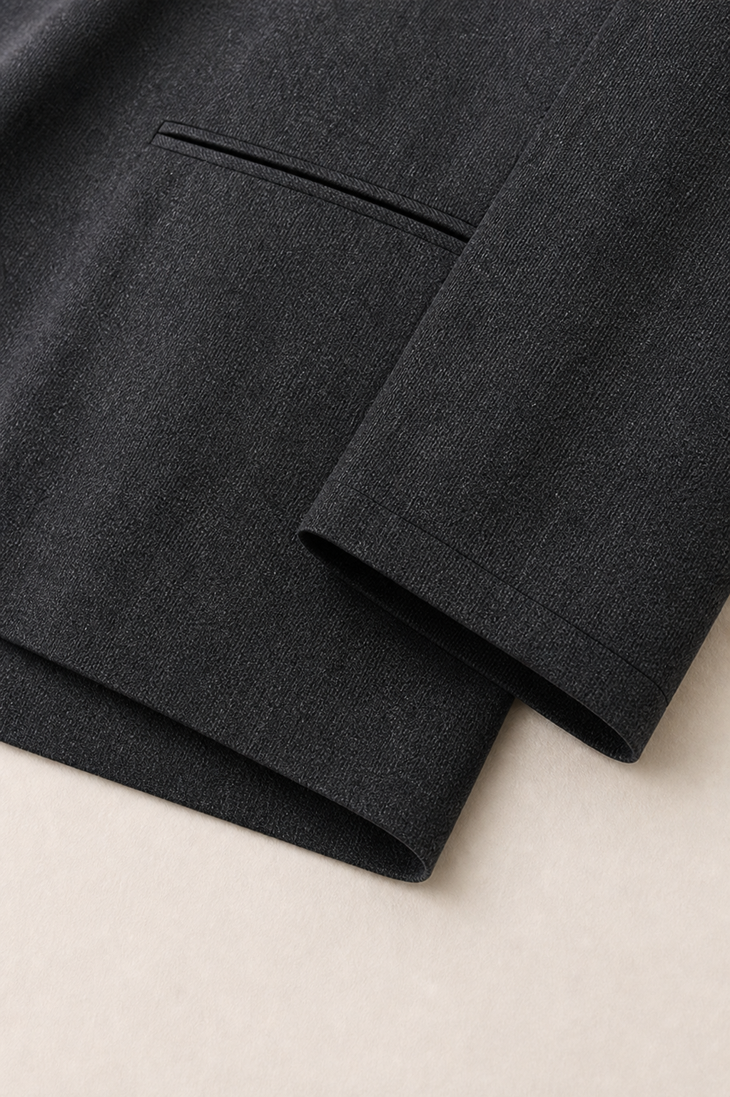 Collarless Wool Blazer
