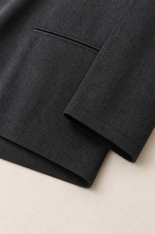 Collarless Wool Blazer