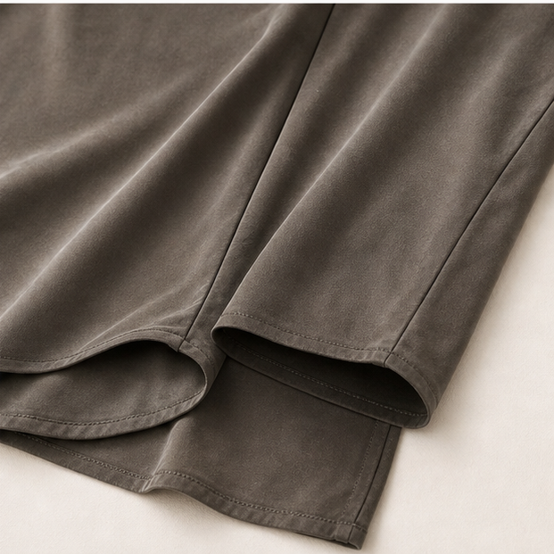 Cupro Cowl-Neck Long-Sleeve Top