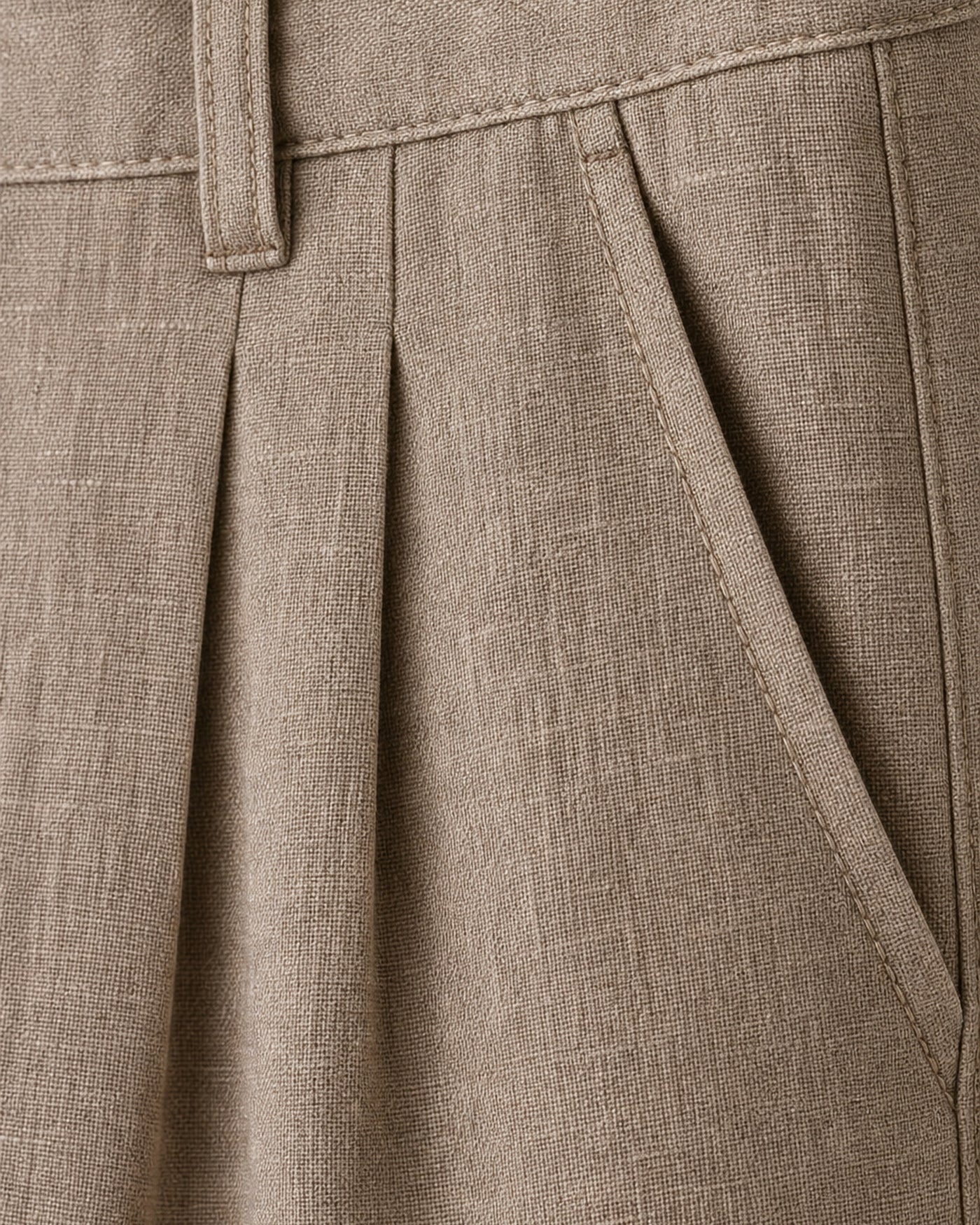 Pure Linen Wide-Leg Trousers（brown）