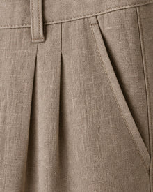 Pure Linen Wide-Leg Trousers（brown）