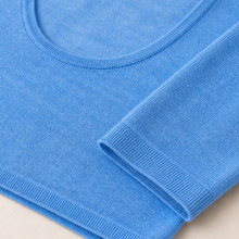 Reversible U-Neck Knit Long-Sleeve Top