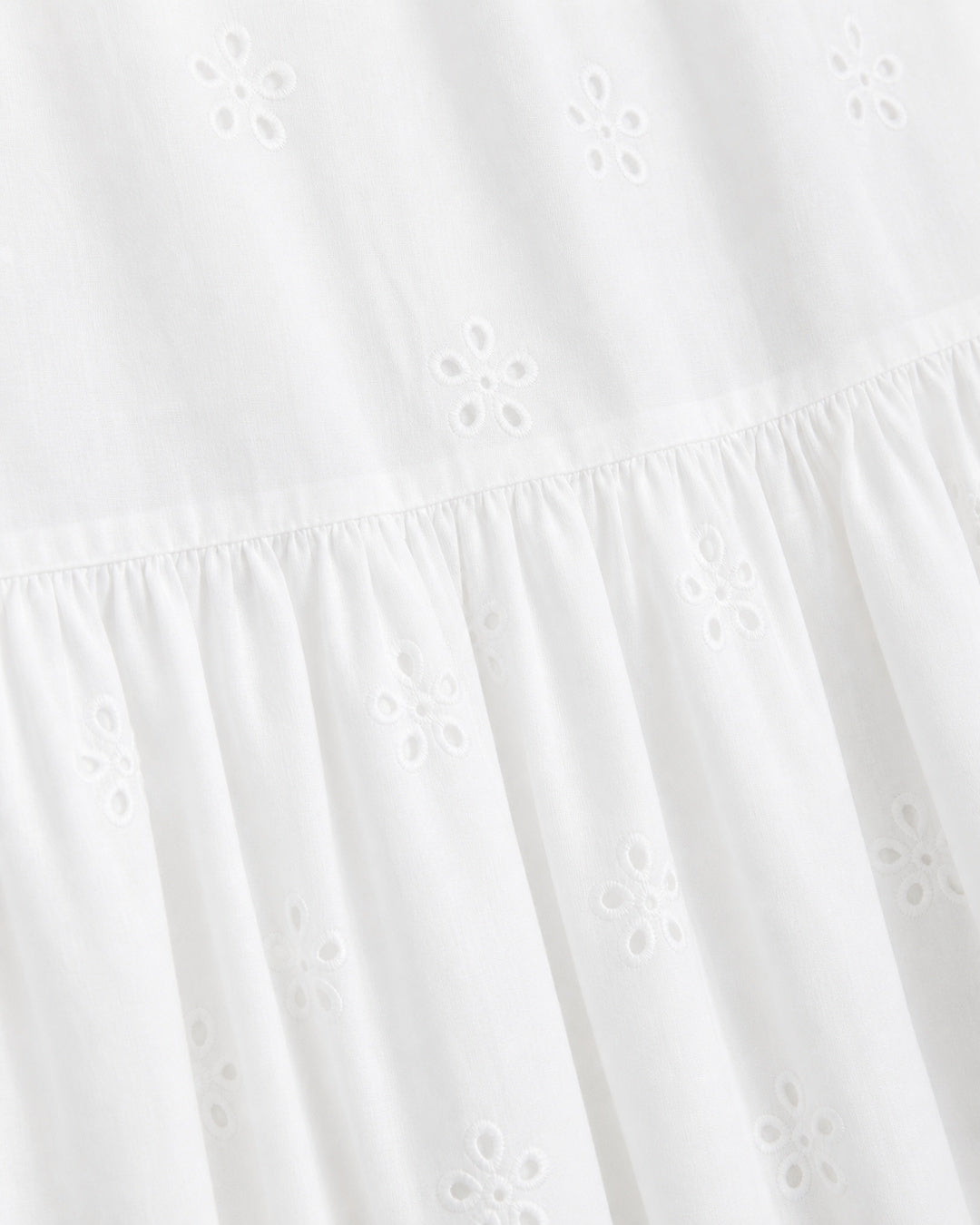 White Eyelet Lace Midi Skirt