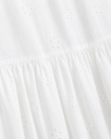 White Eyelet Lace Midi Skirt