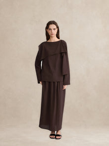 Fold-Over Collar Oversized Top