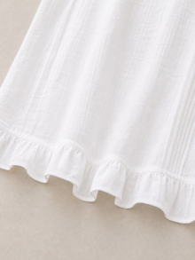 Ruffle-Trim Cotton Sleeveless Blouse