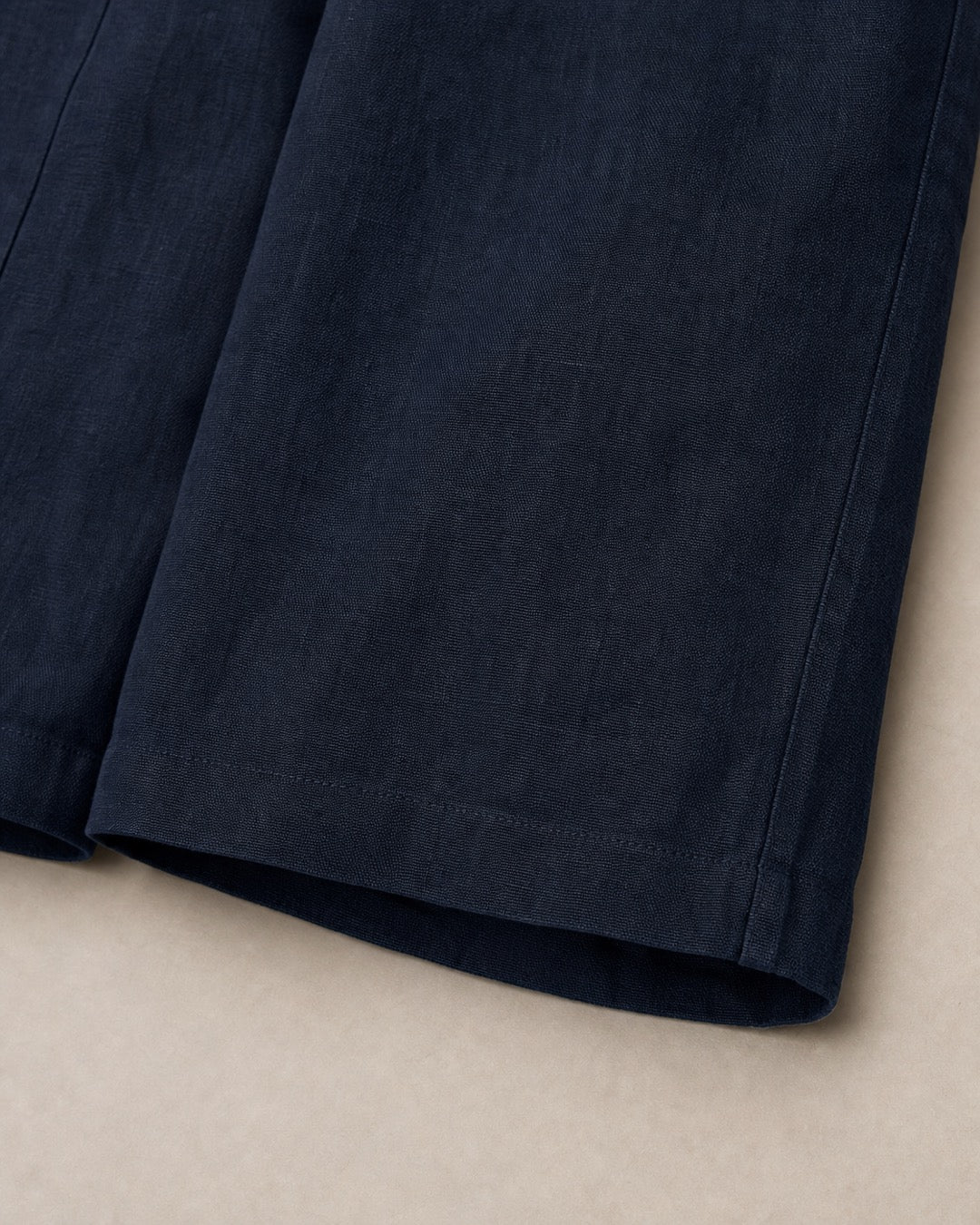 Navy Linen Wide-Leg Pants