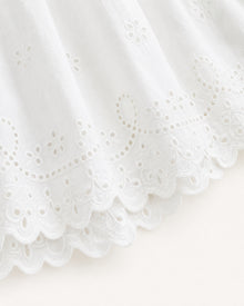 White Eyelet Lace Midi Skirt