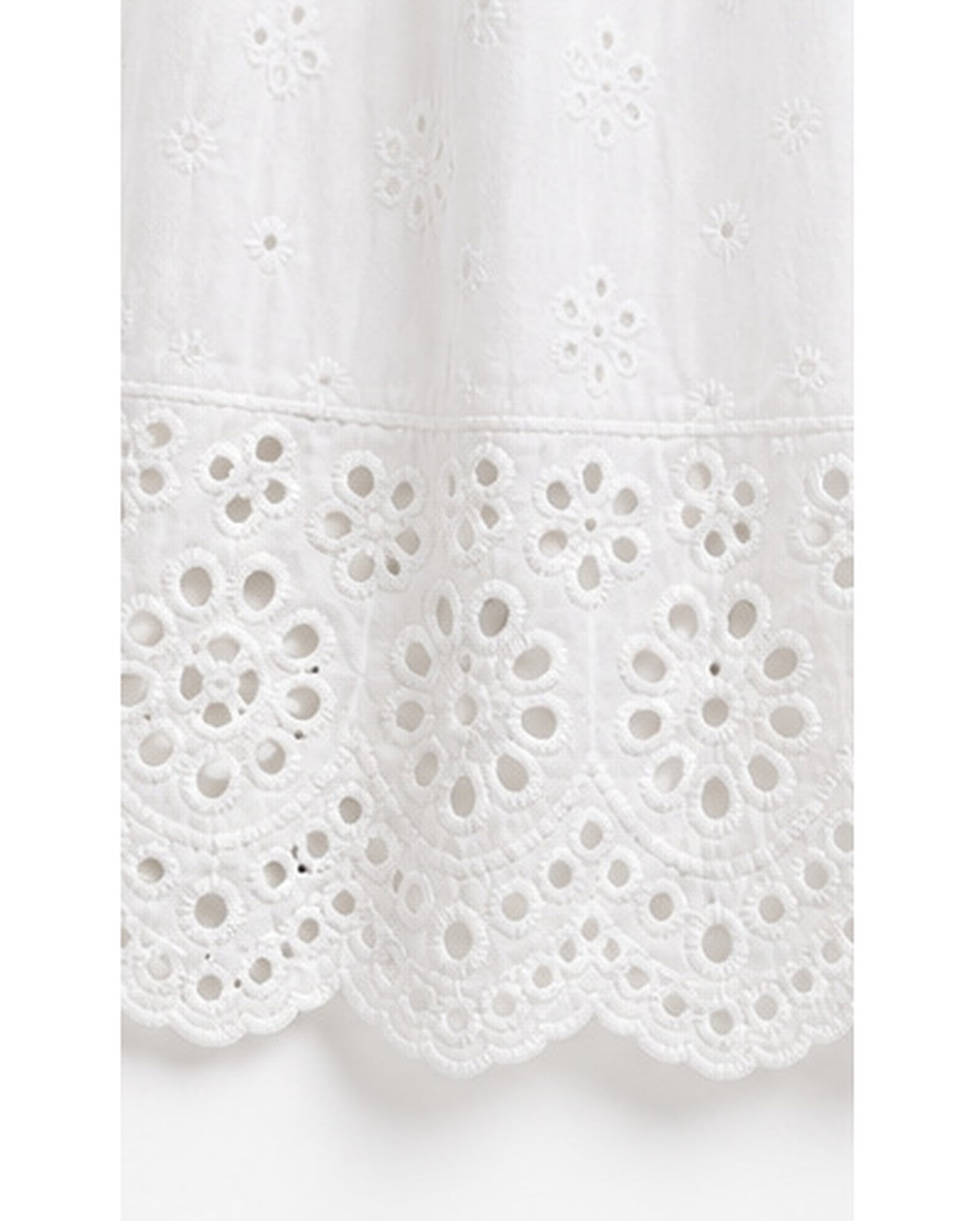 White Eyelet Lace Midi Skirt - 白色 - 13 - detail_03