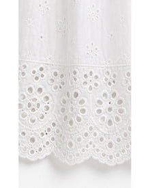 White Eyelet Lace Midi Skirt - 白色 - 13 - detail_03