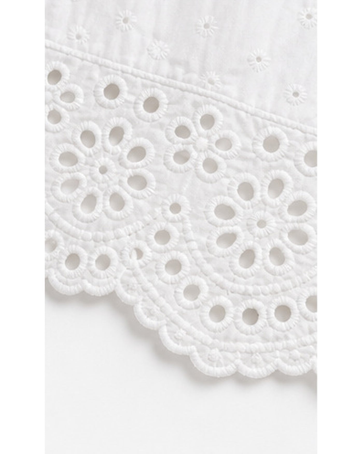 White Eyelet Lace Midi Skirt - 白色 - 13 - detail_04