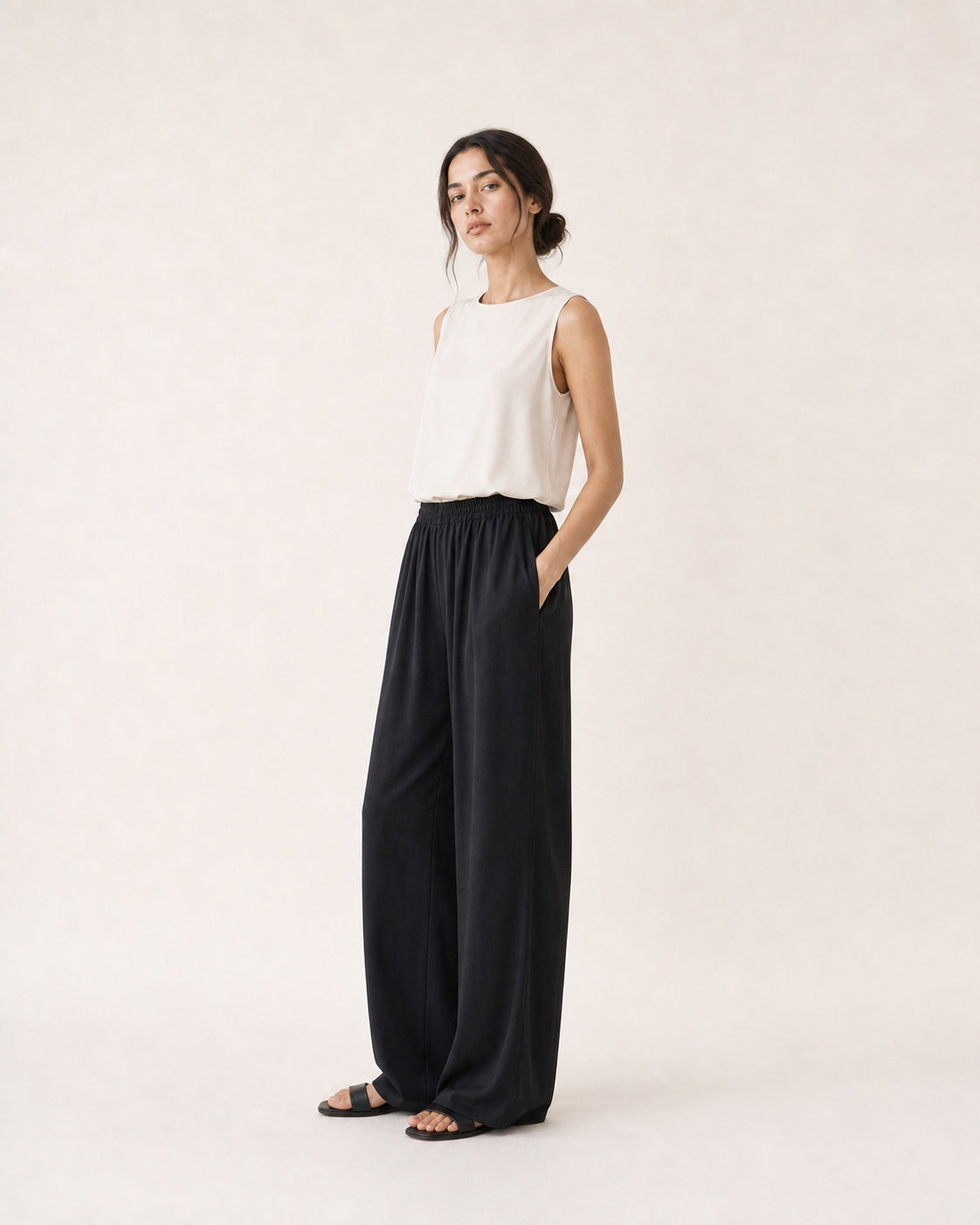 Cupro Wide-Leg Air Trousers
