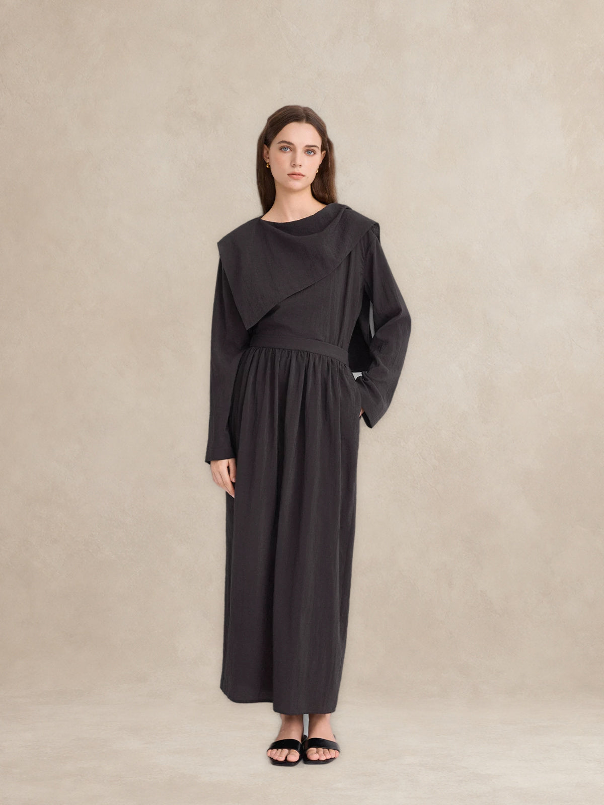 Fold-Over Collar Oversized Top