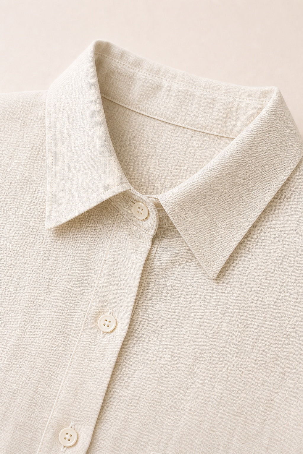 Big-Pocket Cropped Linen Shirt