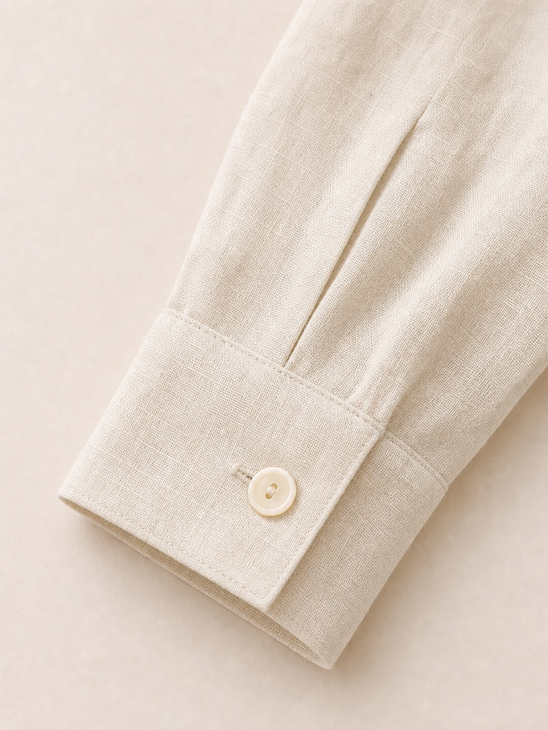 Big-Pocket Cropped Linen Shirt