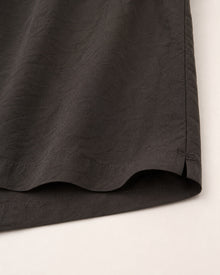 Drape-Neck Button-Front Short-Sleeve Shirt
