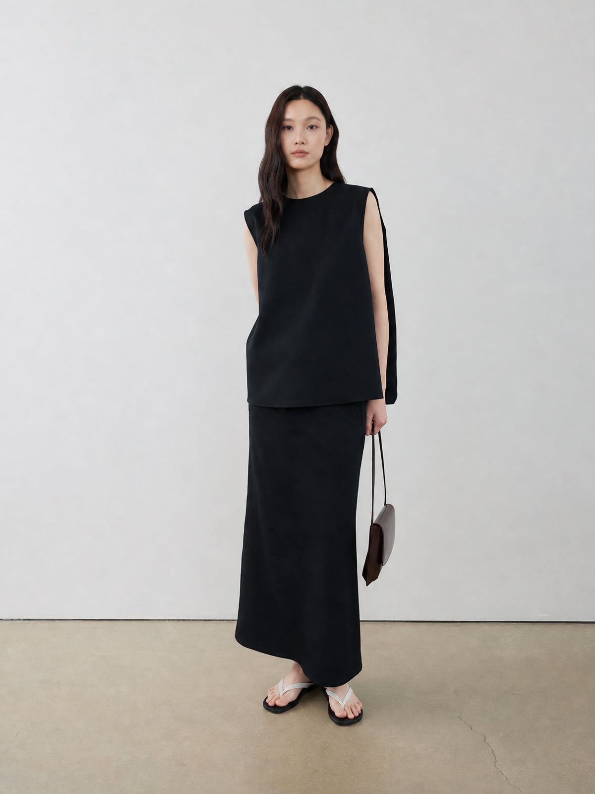 Cupro Tie-Waist Midi Skirt