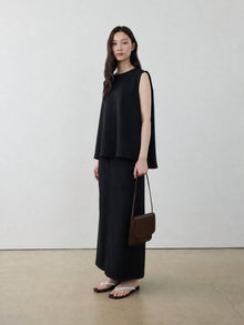Cupro Tie-Waist Midi Skirt