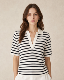 Striped Knit Polo