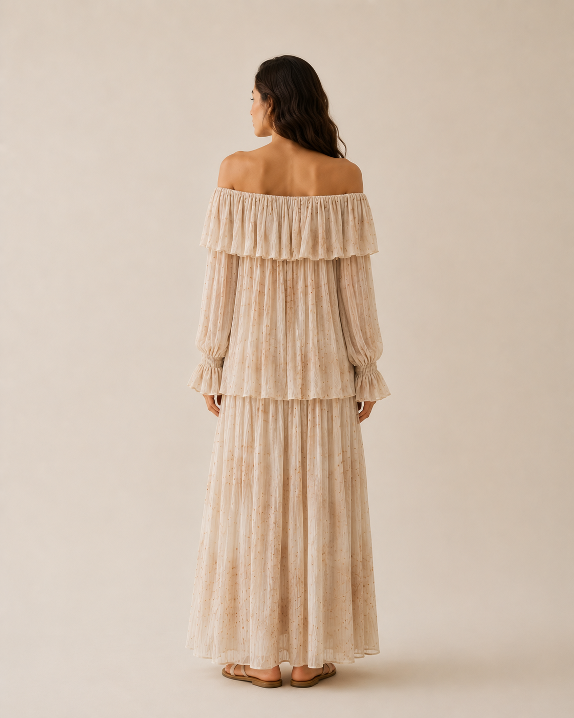 Dappled Ivory Ruffle Blouse