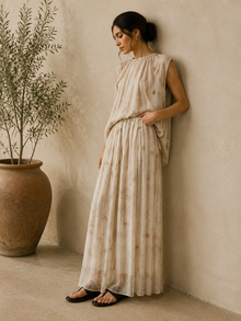 Dappled Ivory Maxi Skirt