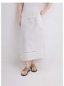 Embroidered Eyelet A-Line Midi Skirt