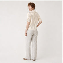 Open-Knit Polo Top
