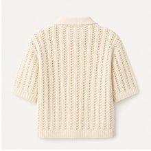 Open-Knit Polo Top