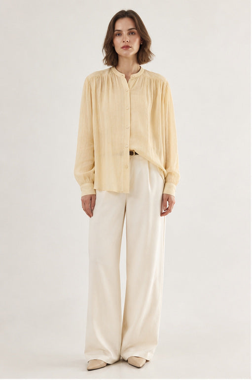 Pleated Ramie Shirt