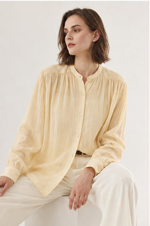 Pleated Ramie Shirt