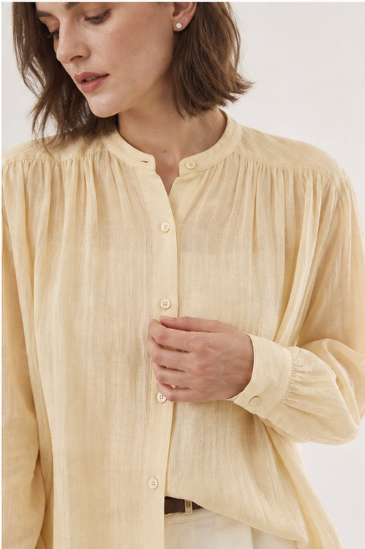 Pleated Ramie Shirt