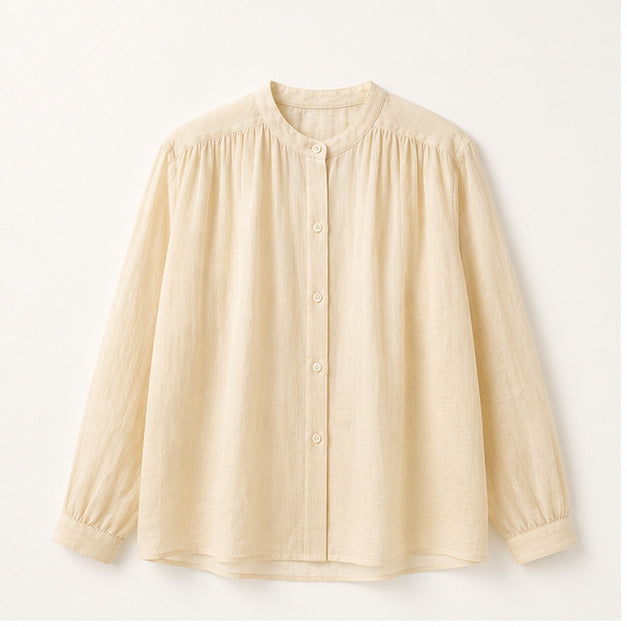 Pleated Ramie Shirt