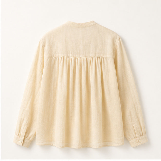 Pleated Ramie Shirt