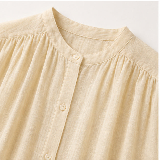 Pleated Ramie Shirt