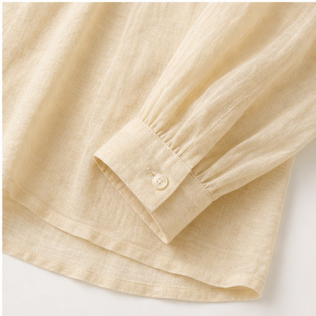 Pleated Ramie Shirt