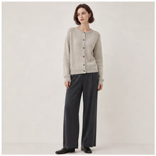 Linen Long-Sleeve Knit Cardigan（Flaxen）