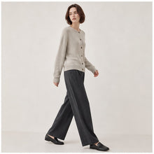 Linen Long-Sleeve Knit Cardigan（Flaxen）