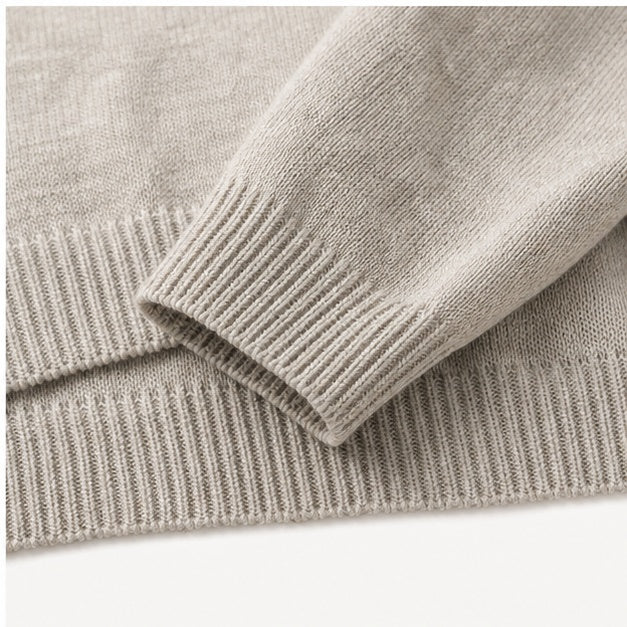 Linen Long-Sleeve Knit Cardigan（Flaxen）