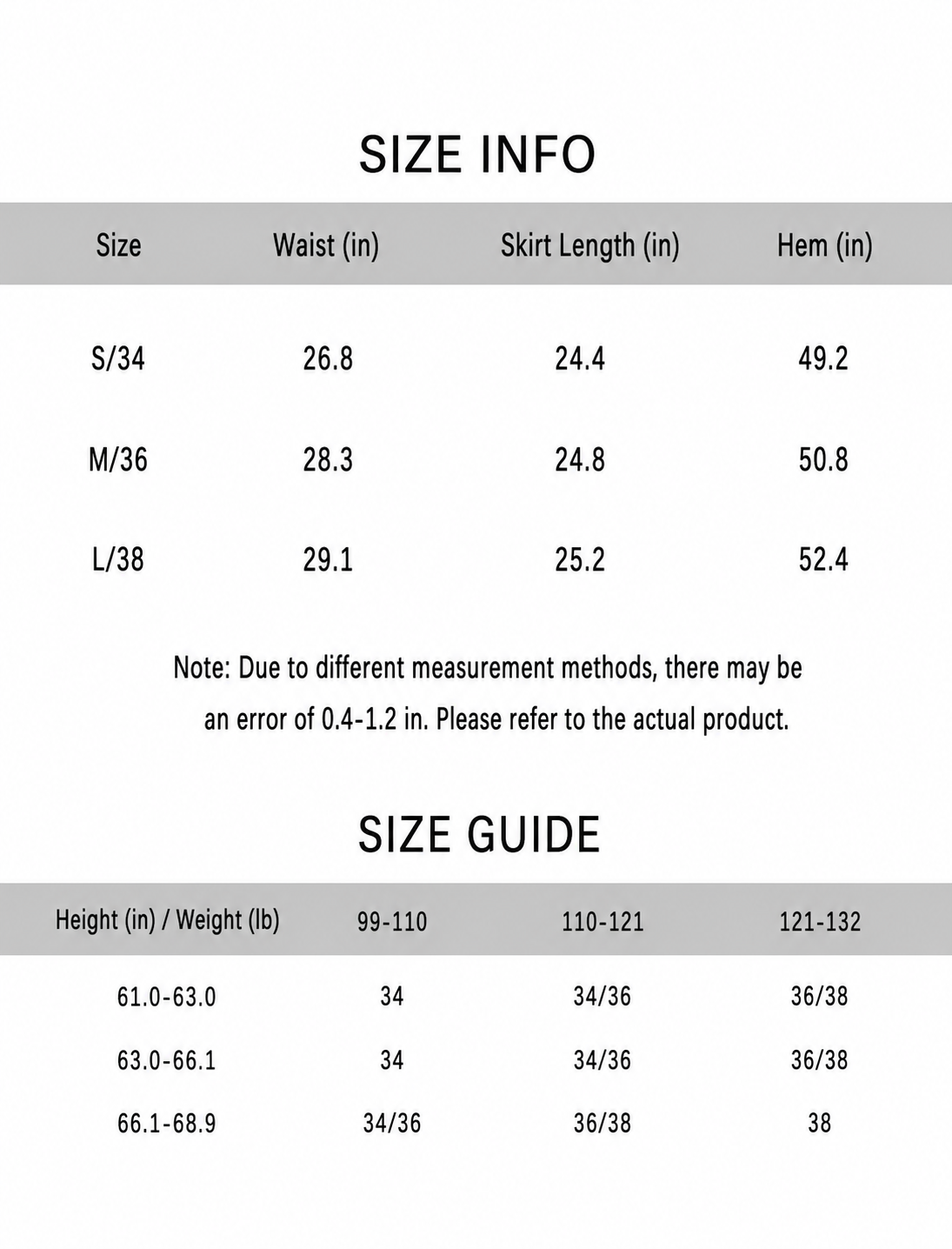 View Size Guide