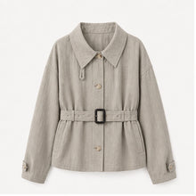 Cropped Lyocell Trench Jacket