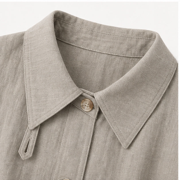 Cropped Lyocell Trench Jacket