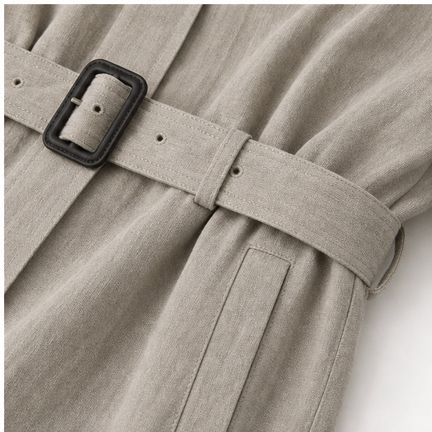 Cropped Lyocell Trench Jacket