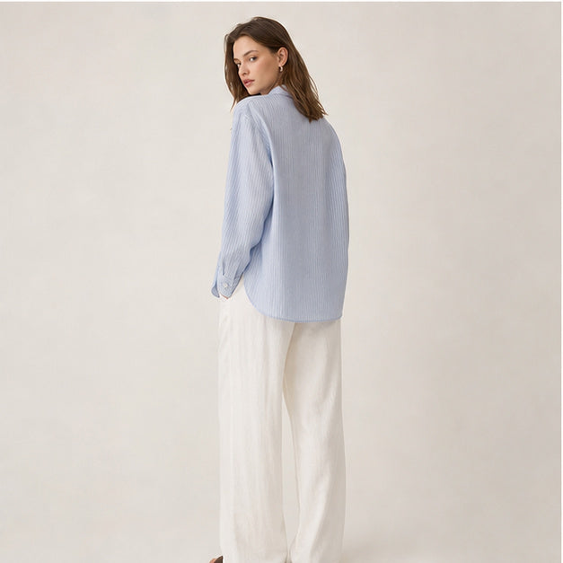 Blue Striped Relaxed Shirt